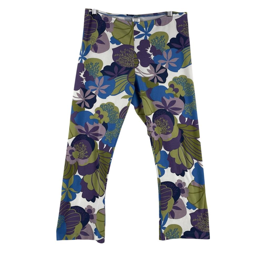 VTG Rare Patagonia Rhythm WMNS Phoenix Capri Pant SZ LG Floral Purple Blue Green